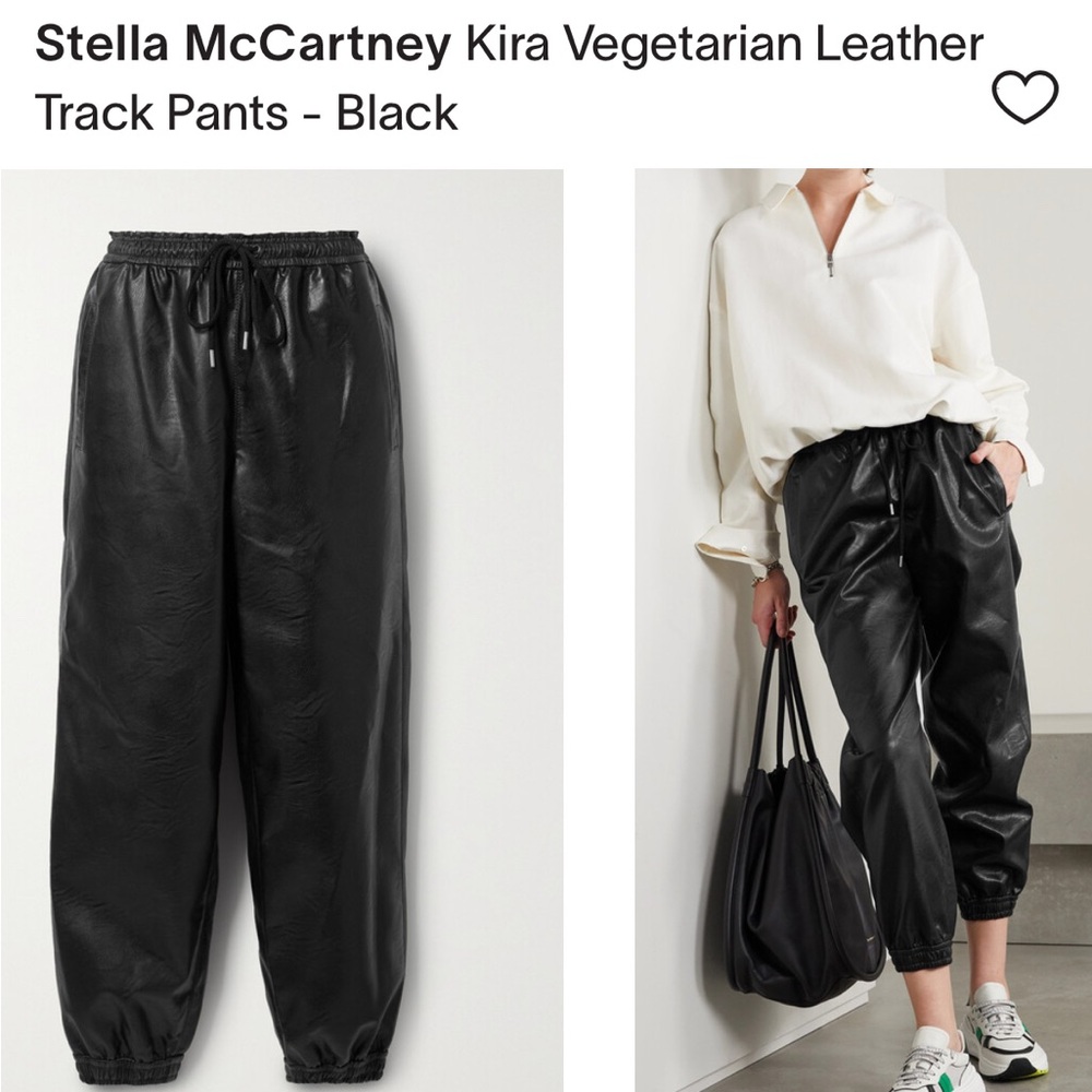 Stella McCartney Black Vegan Leather Joggers